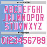 Custom Powder Blue Pink-White Split Fashion Performance T-Shirt