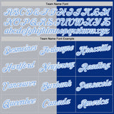 Custom Royal Light Blue-Gray Split Fashion Performance T-Shirt