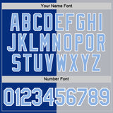 Custom Royal Light Blue-Gray Split Fashion Performance T-Shirt