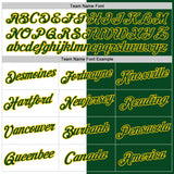 Custom Green White-Yellow Split Fashion Performance T-Shirt