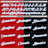 Custom Black Red-Light Blue Split Fashion Performance T-Shirt