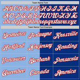 Custom Royal Red-Light Blue Split Fashion Performance T-Shirt