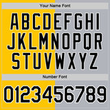 Custom Yellow Black-Gray Split Fashion Performance T-Shirt