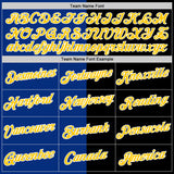 Custom Black Yellow-Royal Split Fashion Performance T-Shirt