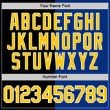 Custom Black Yellow-Royal Split Fashion Performance T-Shirt