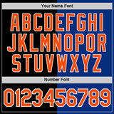 Custom Black Orange-Royal Split Fashion Performance T-Shirt