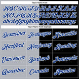 Custom Black Royal-Gray Split Fashion Performance T-Shirt