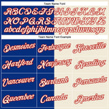 Custom Cream Royal-Red Split Fashion Performance T-Shirt