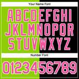 Custom Black Pink-Neon Green Split Fashion Performance T-Shirt