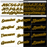 Custom Black White-Gold Split Fashion Performance T-Shirt