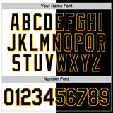 Custom Black White-Gold Split Fashion Performance T-Shirt