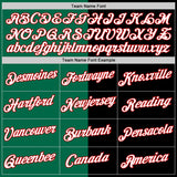 Custom Black Red-Kelly Green Split Fashion Performance T-Shirt