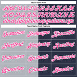 Custom Navy Pink-Gray Split Fashion Performance T-Shirt