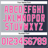 Custom Navy Pink-Gray Split Fashion Performance T-Shirt