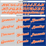 Custom Royal Orange-Gray Split Fashion Performance T-Shirt