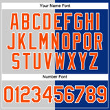 Custom Royal Orange-Gray Split Fashion Performance T-Shirt
