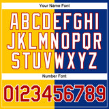 Custom Royal Red-Yellow Split Fashion Performance T-Shirt