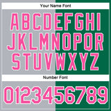 Custom Kelly Green Pink-Gray Split Fashion Performance T-Shirt