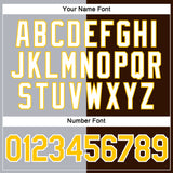 Custom Brown Yellow-Gray Split Fashion Performance T-Shirt