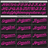 Custom Black Sky Blue Deep Pink-White Authentic Split Fashion Baseball Jersey