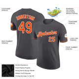 Custom Steel Gray Orange-White Performance T-Shirt