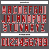 Custom Steel Gray Red-White Hockey Lace Neck Jersey