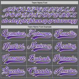 Custom Steel Gray Purple-White Hockey Lace Neck Jersey