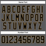 Custom Steel Gray Black-Old Gold Hockey Lace Neck Jersey