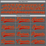 Custom Steel Gray Red-Old Gold Hockey Lace Neck Jersey