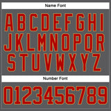 Custom Steel Gray Red-Old Gold Hockey Lace Neck Jersey