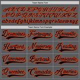 Custom Steel Gray Black-Orange Hockey Lace Neck Jersey