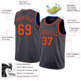 Custom Steel Gray Orange-Royal Authentic Basketball Jersey