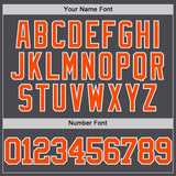 Custom Steel Gray Orange-White Authentic Basketball Jersey