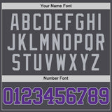 Custom Steel Gray Purple-Gray Authentic Basketball Jersey