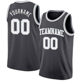 Custom Steel Gray White-Gray Authentic Basketball Jersey
