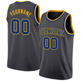 Custom Steel Gray Royal-Gold Authentic Basketball Jersey