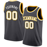 Custom Steel Gray White-Gold Authentic Basketball Jersey
