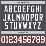 Custom Steel Gray White-Red Authentic Basketball Jersey