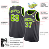 Custom Steel Gray Neon Green-White Authentic Basketball Jersey