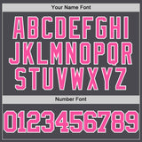 Custom Steel Gray Pink-White Authentic Basketball Jersey