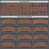 Custom Steel Gray Purple-Gold Authentic Basketball Jersey