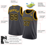 Custom Steel Gray Black-Gold Authentic Basketball Jersey