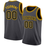 Custom Steel Gray Black-Gold Authentic Basketball Jersey