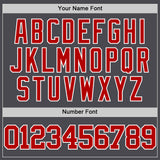 Custom Steel Gray Red-White Authentic Basketball Jersey