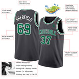 Custom Steel Gray Kelly Green-White Authentic Basketball Jersey