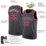 Custom Steel Gray Maroon-White Authentic Basketball Jersey