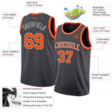 Custom Steel Gray Orange-Gray Authentic Basketball Jersey
