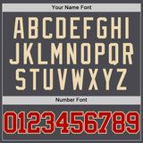 Custom Steel Gray Red-Cream Authentic Basketball Jersey