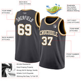 Custom Steel Gray White-Old Gold Authentic Basketball Jersey