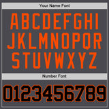 Custom Steel Gray Black-Orange Authentic Basketball Jersey